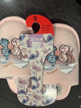 Primark Pink Disney Stitch & Angel Plush Slippers